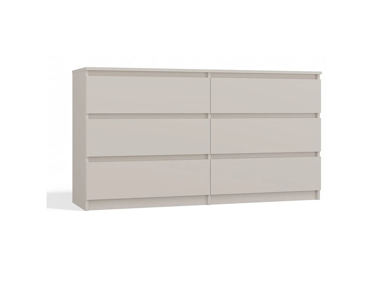 Commode à six tiroirs - 138 cm - grège - MALWA