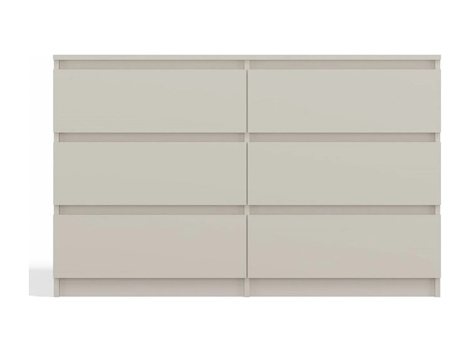 Commode à six tiroirs - 120 cm - grège - MALWA