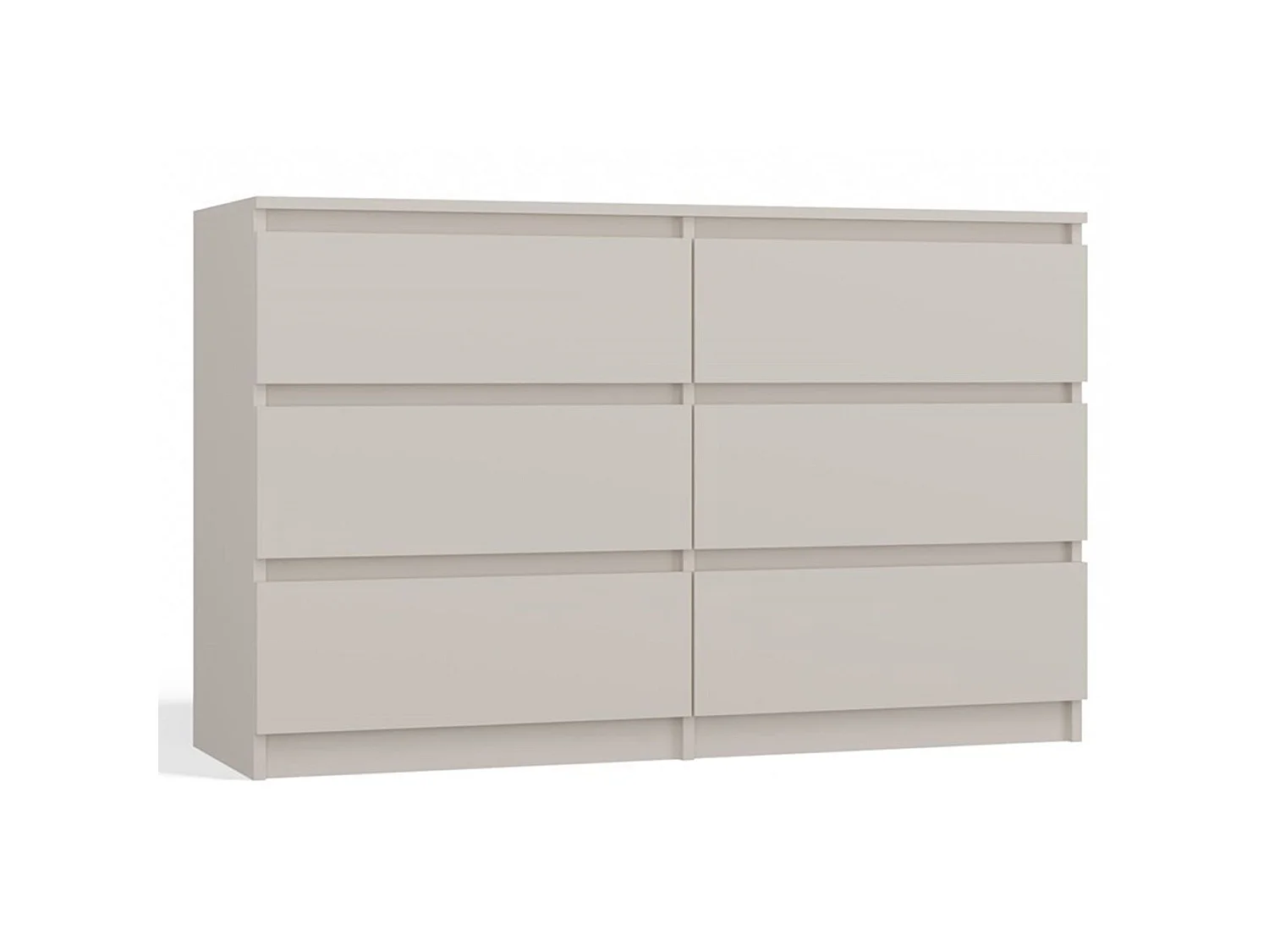 Commode à six tiroirs - 120 cm - grège - MALWA