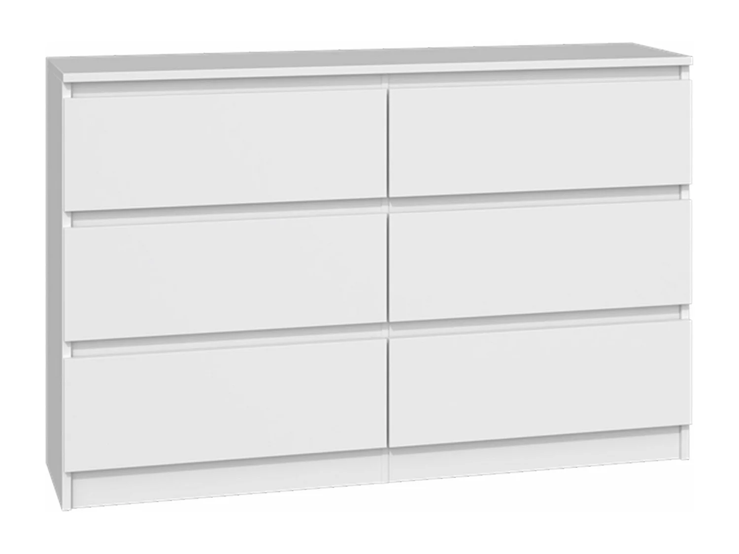 Cómoda de seis cajones - 120 cm - blanco - MALWA