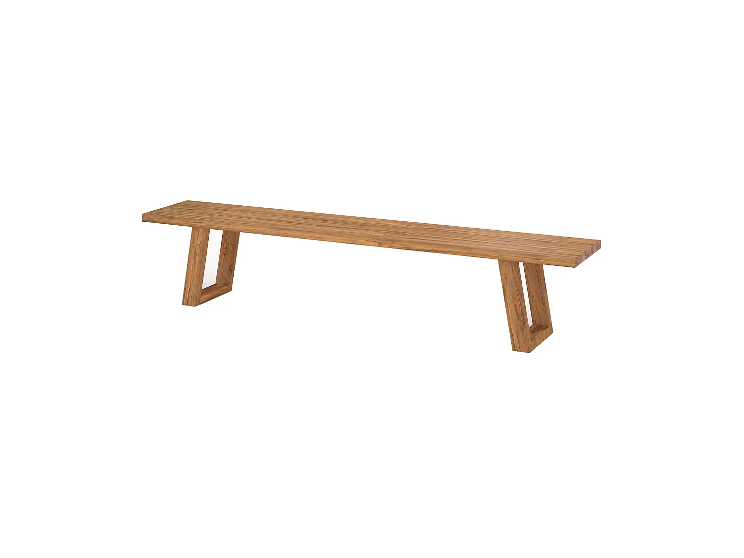 Banc de jardin en bois de teck recyclé 220 cm - Luma