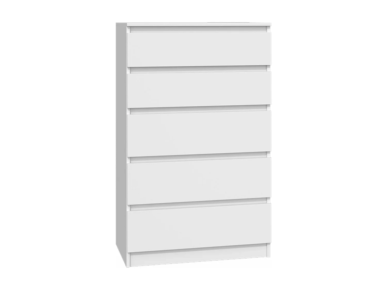 Commode à cinq tiroirs - 70 cm - blanc - MALWA