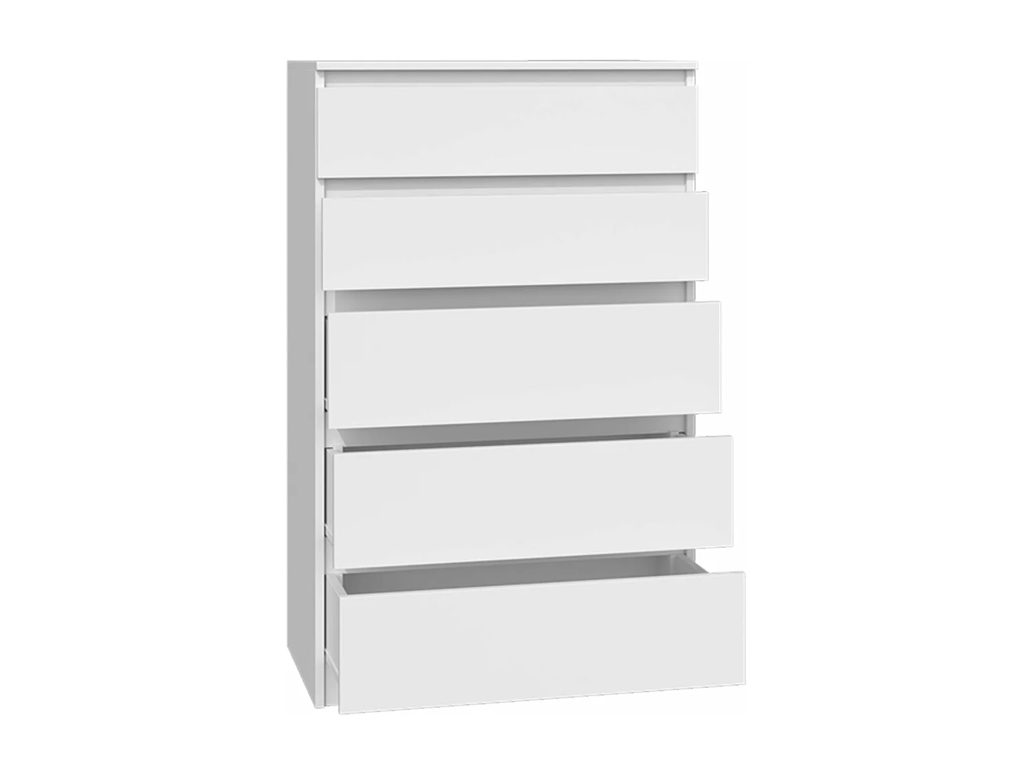 Comò a cinque cassetti - 70 cm - bianco - MALWA