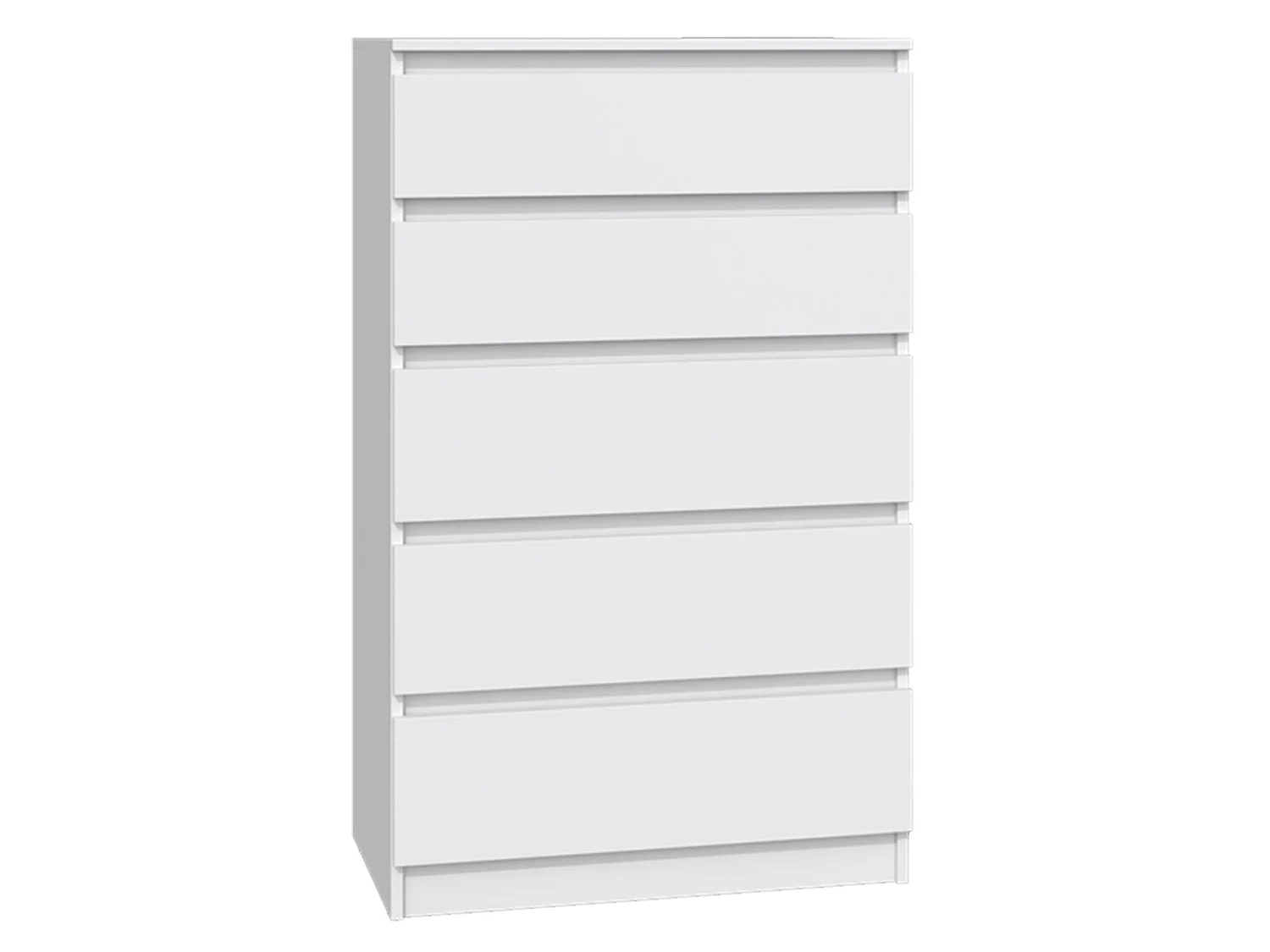 Commode à cinq tiroirs - 70 cm - blanc - MALWA