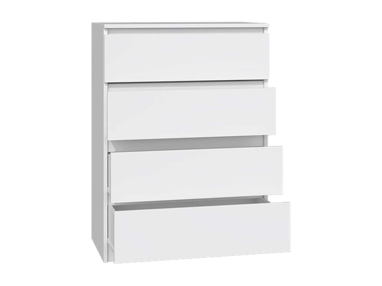 Commode à quatre tiroirs - 70 cm - blanc - MALWA