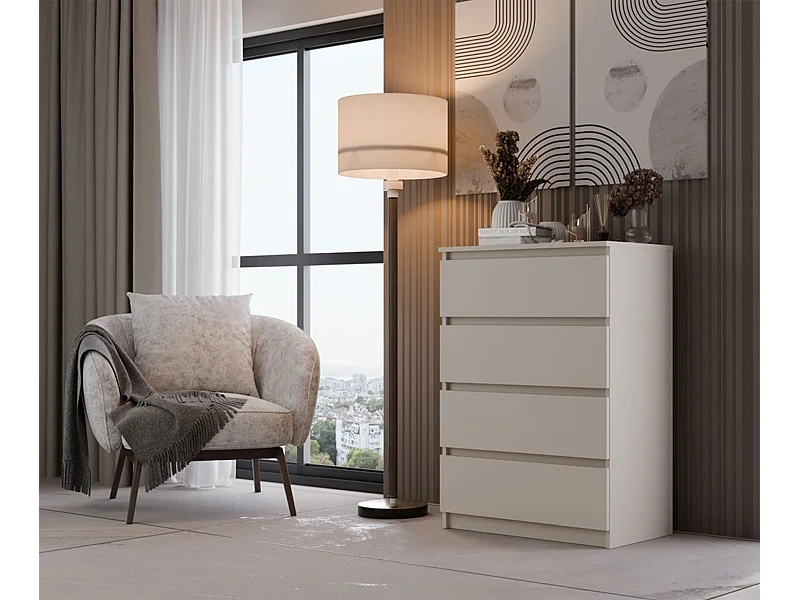 Kommode mit vier Schubladen - greige - MALWA