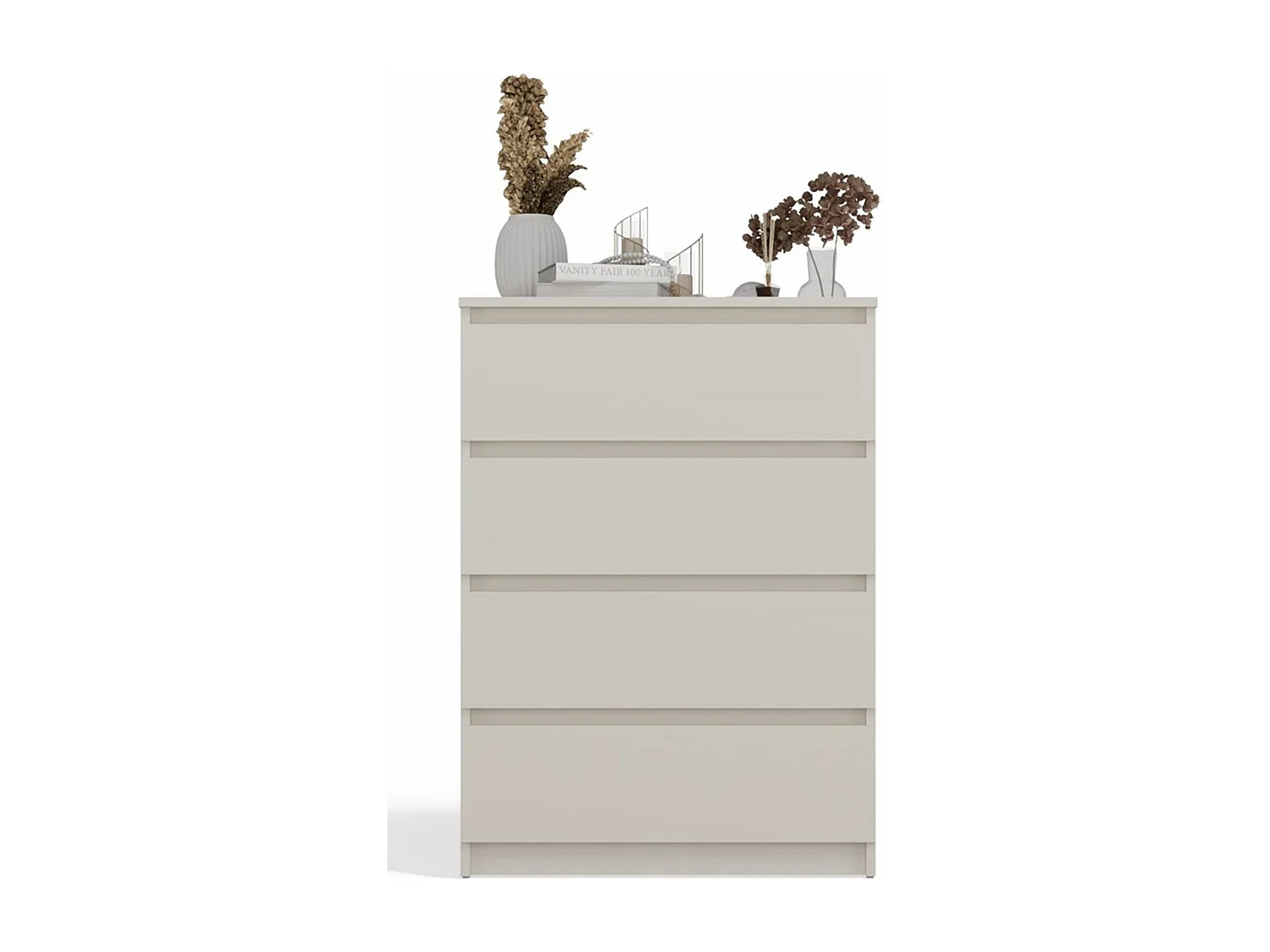 Commode à quatre tiroirs - 70 cm - grège - MALWA