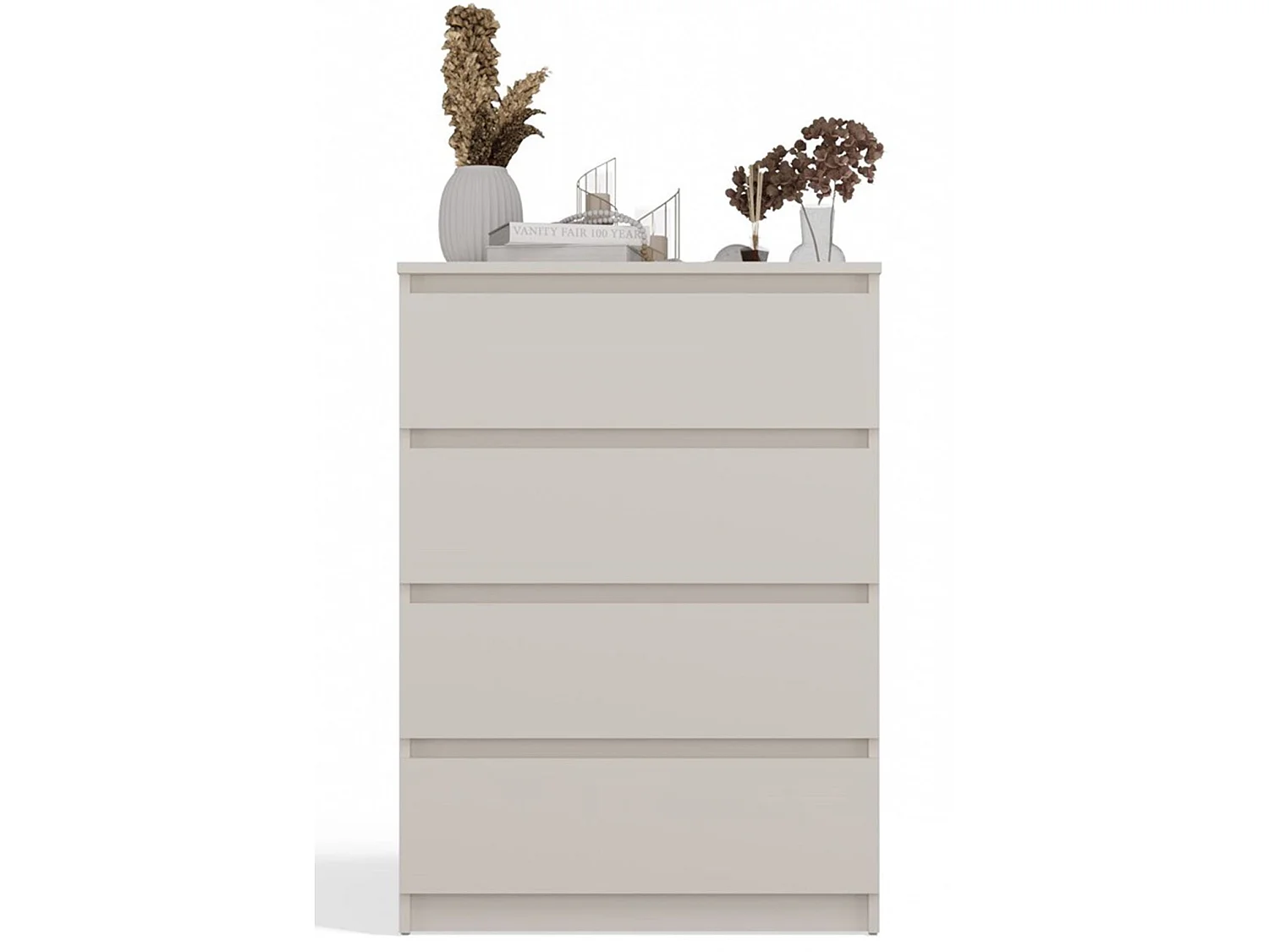 Commode à quatre tiroirs - 70 cm - grège - MALWA