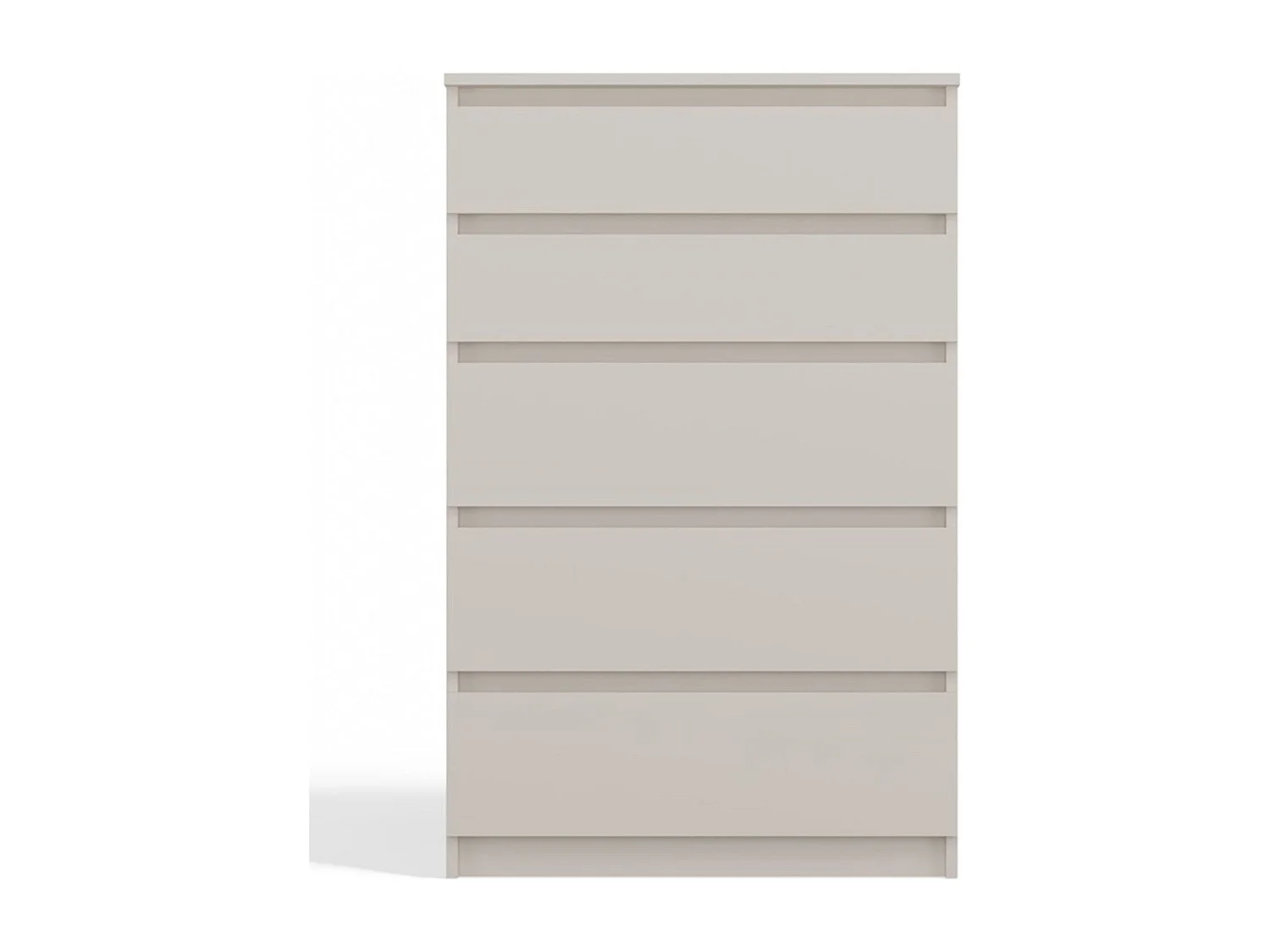 Commode à cinq tiroirs - 70 cm - grège - MALWA