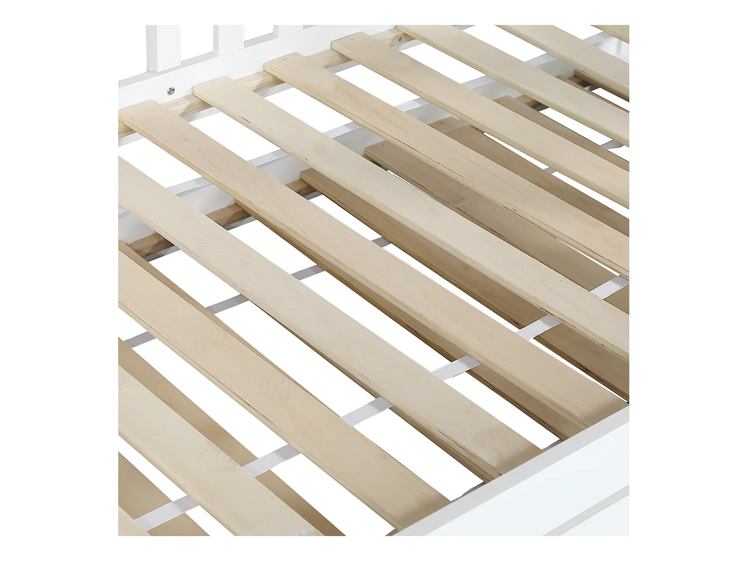 Lit superposé enfant 90x200/190 cm - avec lit gigogne - avec toboggan et échelle droite 4 marches - bois massif + MDF - blanc (sans matelas)