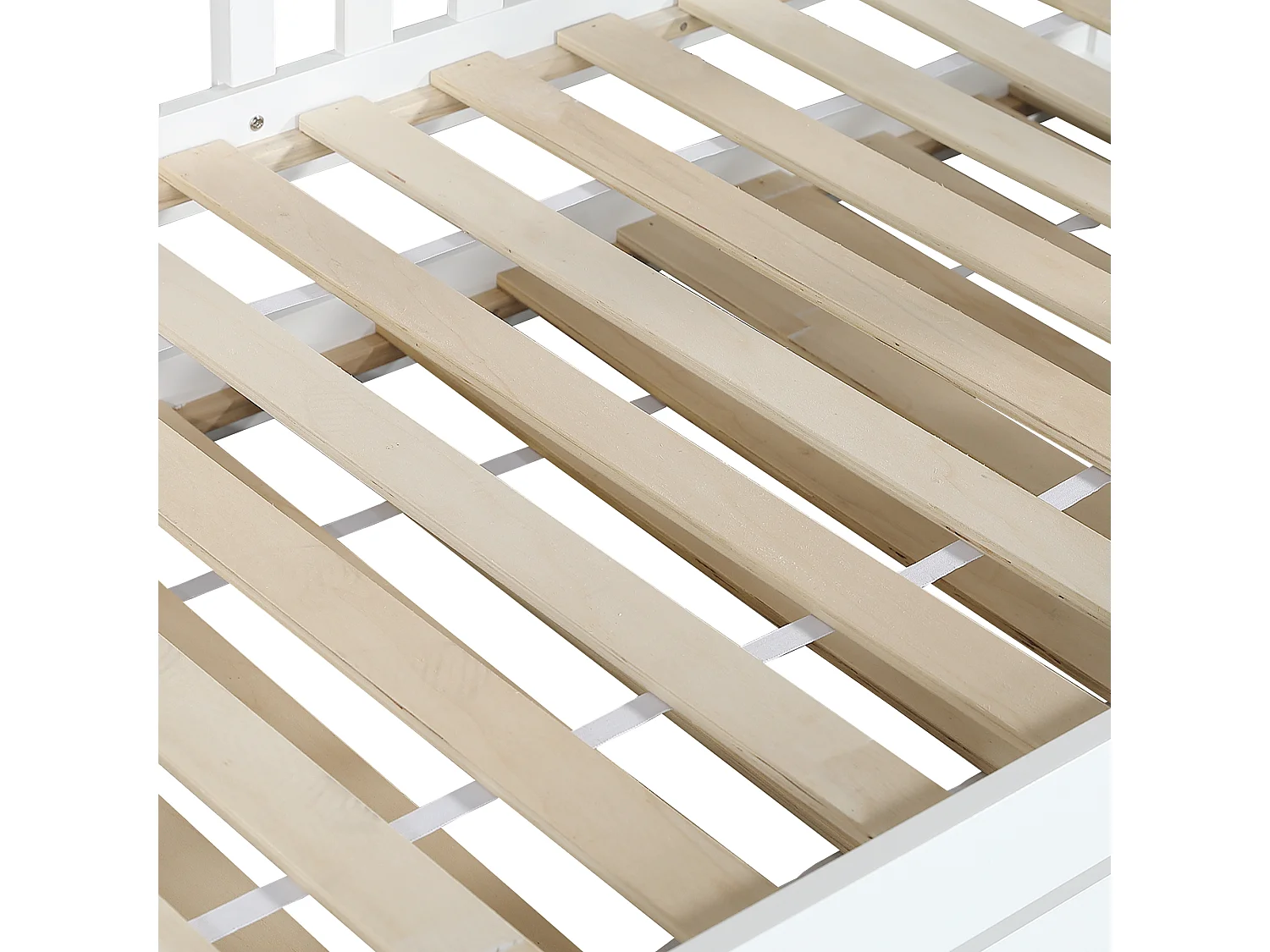 Lit superposé enfant 90x200/190 cm - avec lit gigogne - avec toboggan et échelle droite 4 marches - bois massif + MDF - blanc (sans matelas)