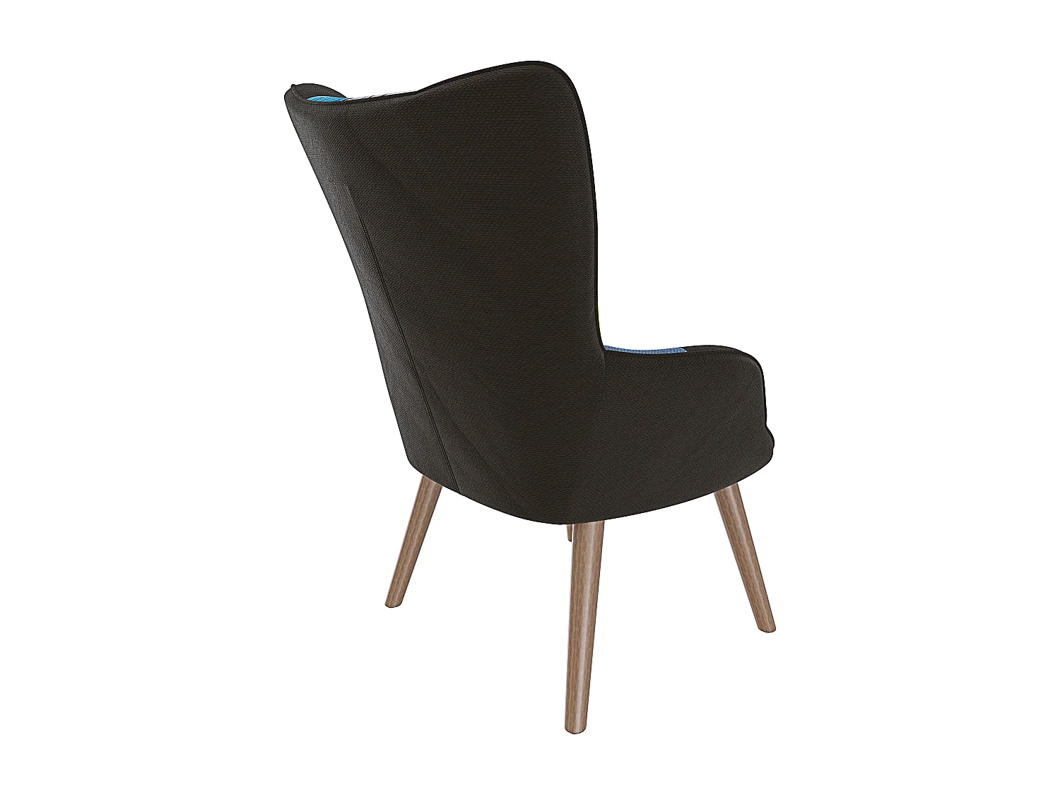 Poltrona Patchwork Memory Foam con Braccioli. Imbottita con Schienale Alto E Piedi in Legno, Design per Ufficio Studio Salotto Soggiorno 76 x 68 x 98 cm Multicolore