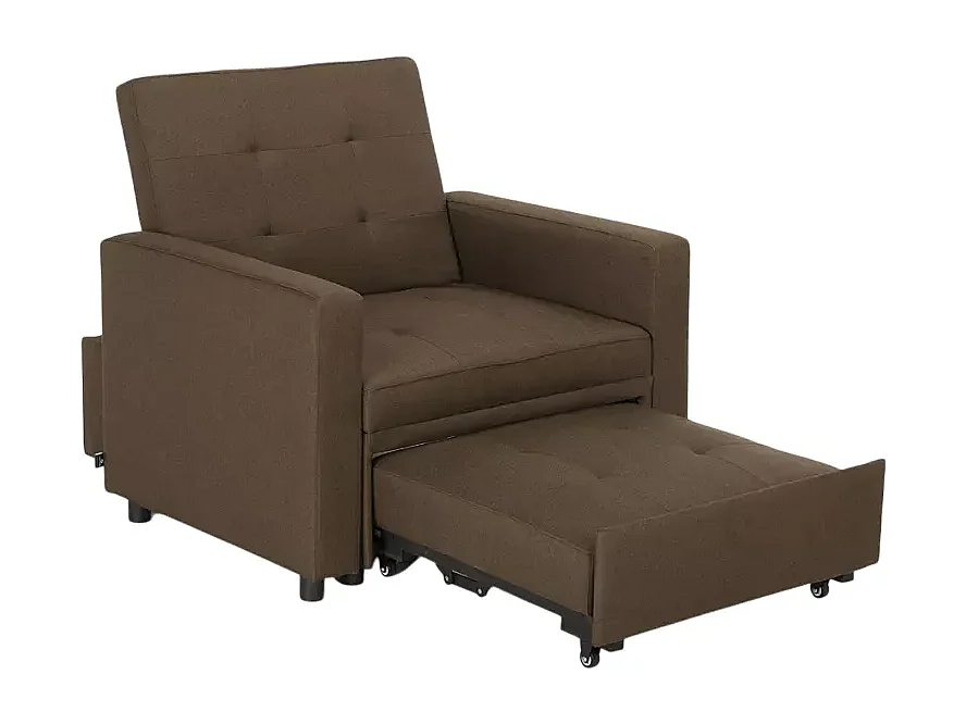 Platzsparendes modernes Design Einzelsessel Bett mit Armlehnen Brooke - Braun