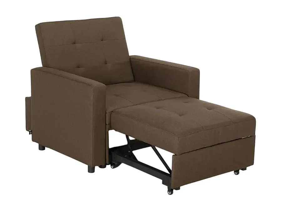 Platzsparendes modernes Design Einzelsessel Bett mit Armlehnen Brooke - Braun