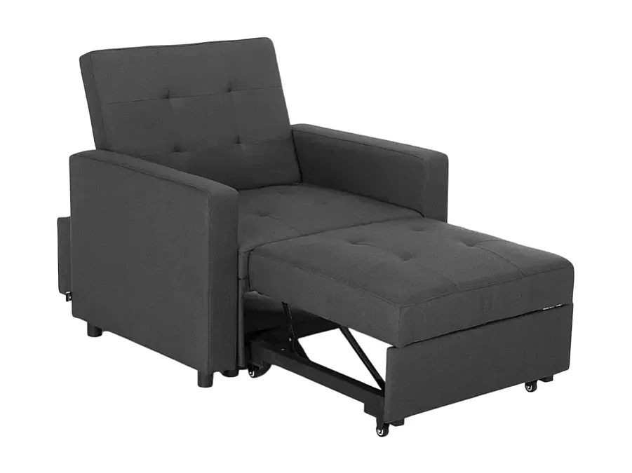 Platzsparendes modernes Design Einzelsessel Bett mit Armlehnen Brooke - Grau