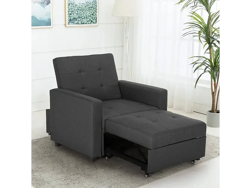 Fauteuil-lit peu encombrant avec accoudoirs au design moderne Zeta