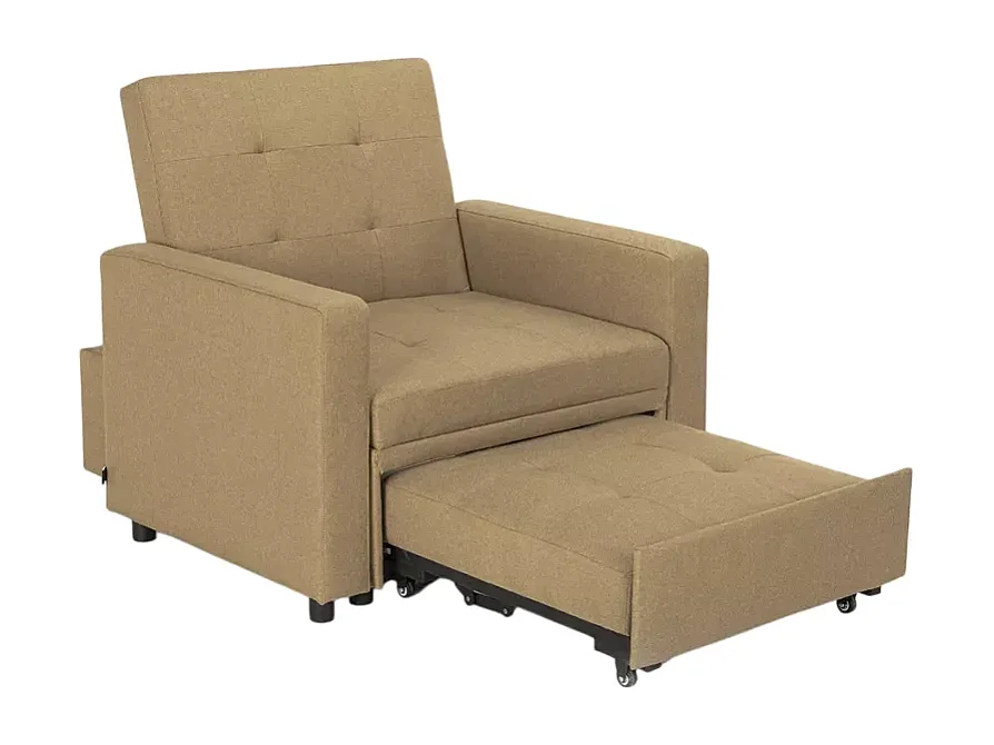 Platzsparendes modernes Design Einzelsessel Bett mit Armlehnen Brooke - Beige