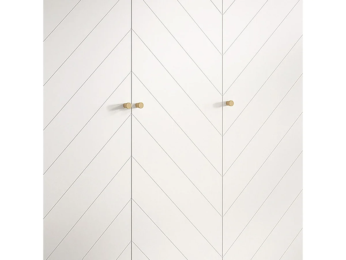 TINY WHITE - Armoire 3 Portes Blanche Motif Graphique