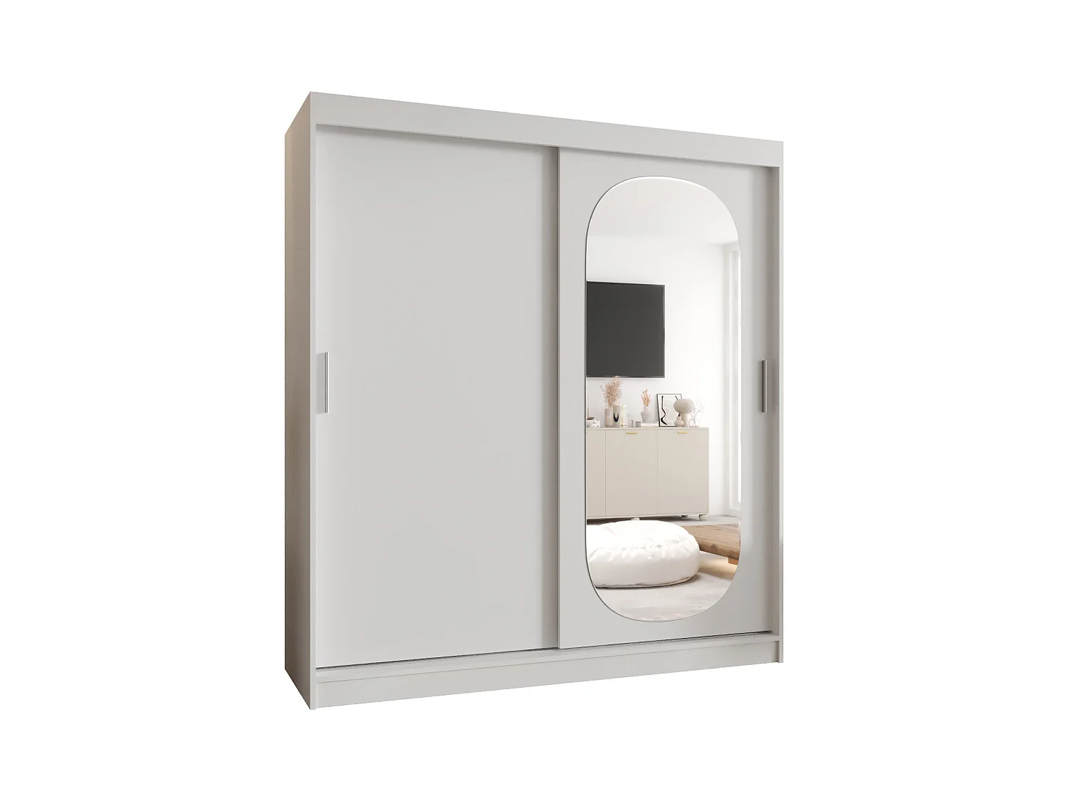 Armoire Royal À Portes Coulissantes 200/180/62 2 portes (Blanc)