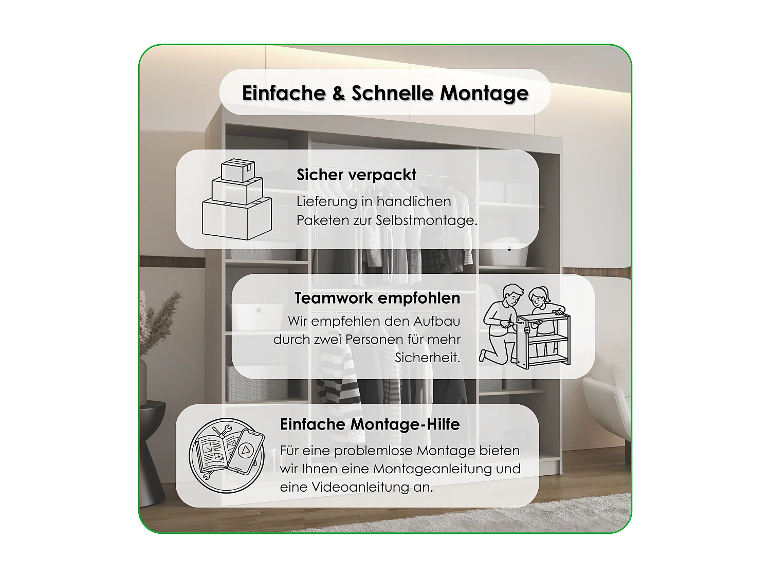 Schiebetürenschrank mit Spiegel ROYAL 200/200/62 2-Türig (Artisan)
