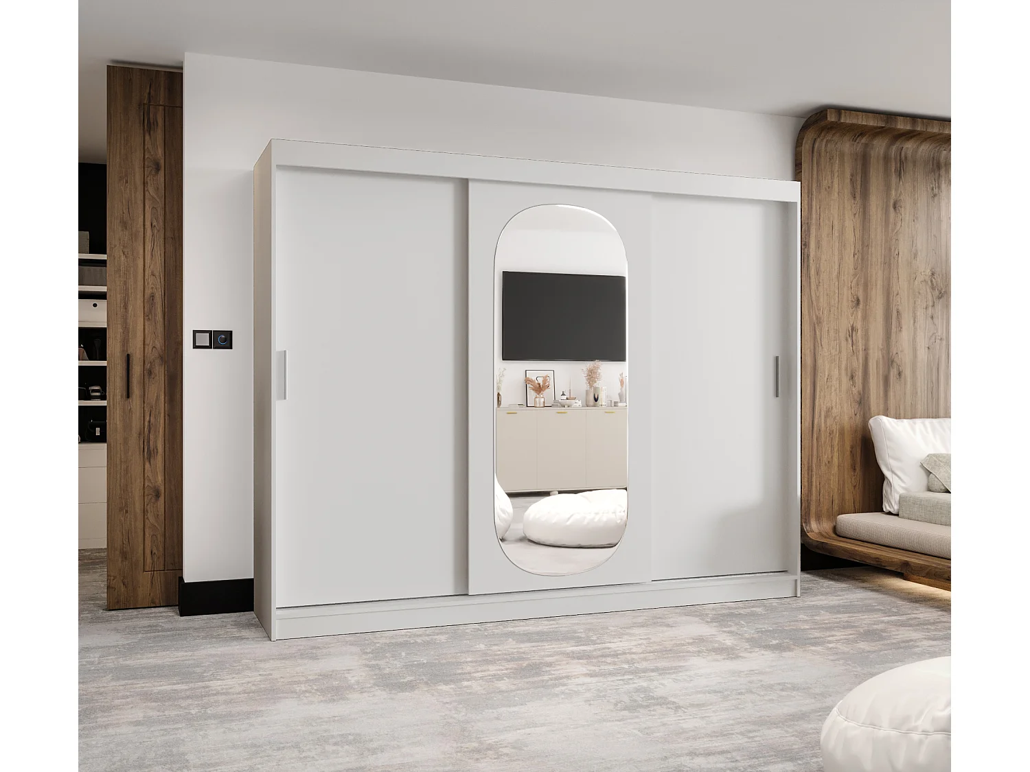 Armoire Royal À Portes Coulissantes 200/250/62 3 portes (Blanc)