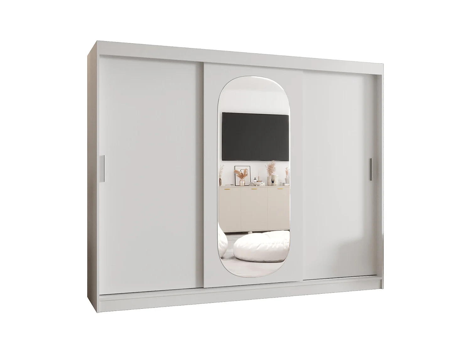 Armoire Royal À Portes Coulissantes 200/250/62 3 portes (Blanc)