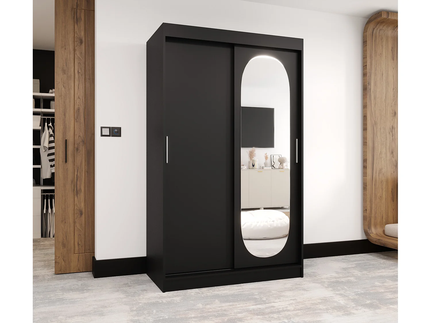 Armoire Royal À Portes Coulissantes 200/120/62 2 portes (Noir)