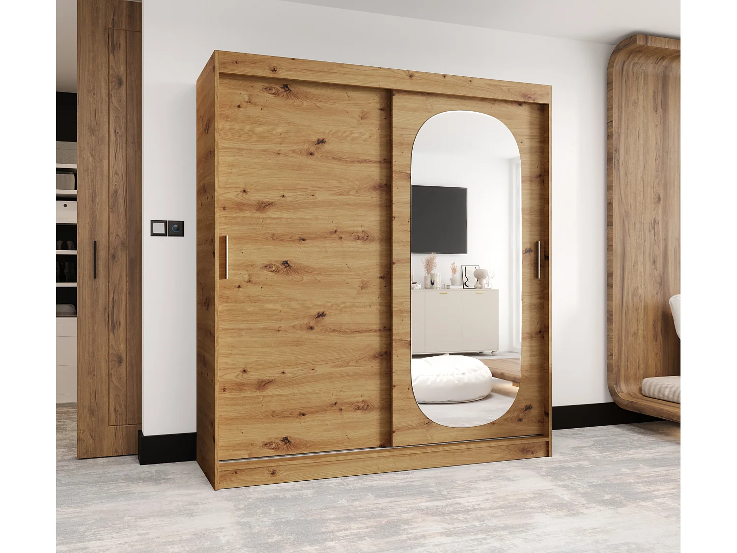 Schuifdeurkast Royal 200/180/62 2 deuren (Artisan eiken)