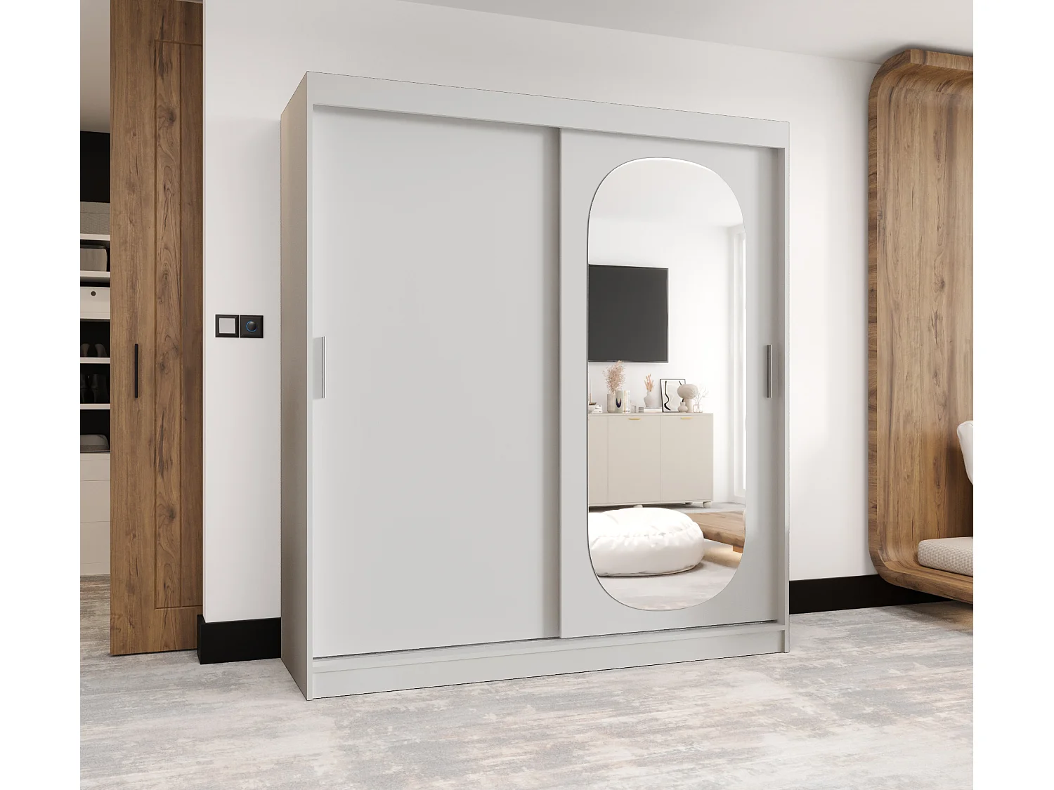 Armoire Royal À Portes Coulissantes 200/150/62 2 portes (Blanc)