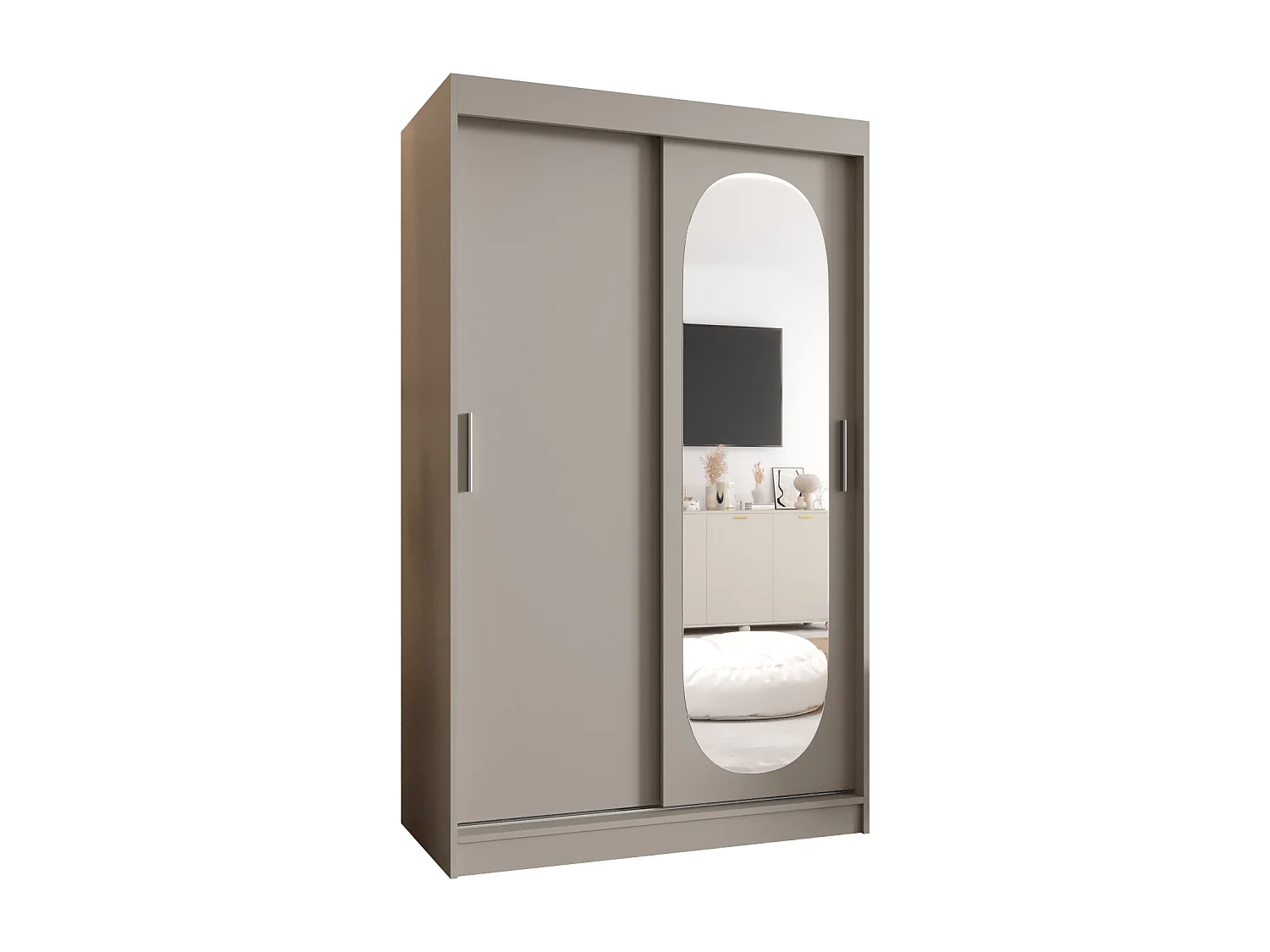 Schiebetürenschrank mit Spiegel ROYAL 200/120/62 2-Türig (Kaschmir)