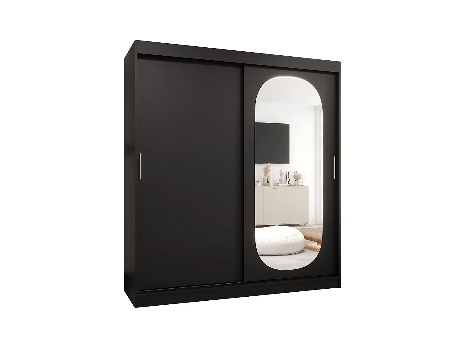 Armoire Royal À Portes Coulissantes 200/180/62 2 portes (Noir)