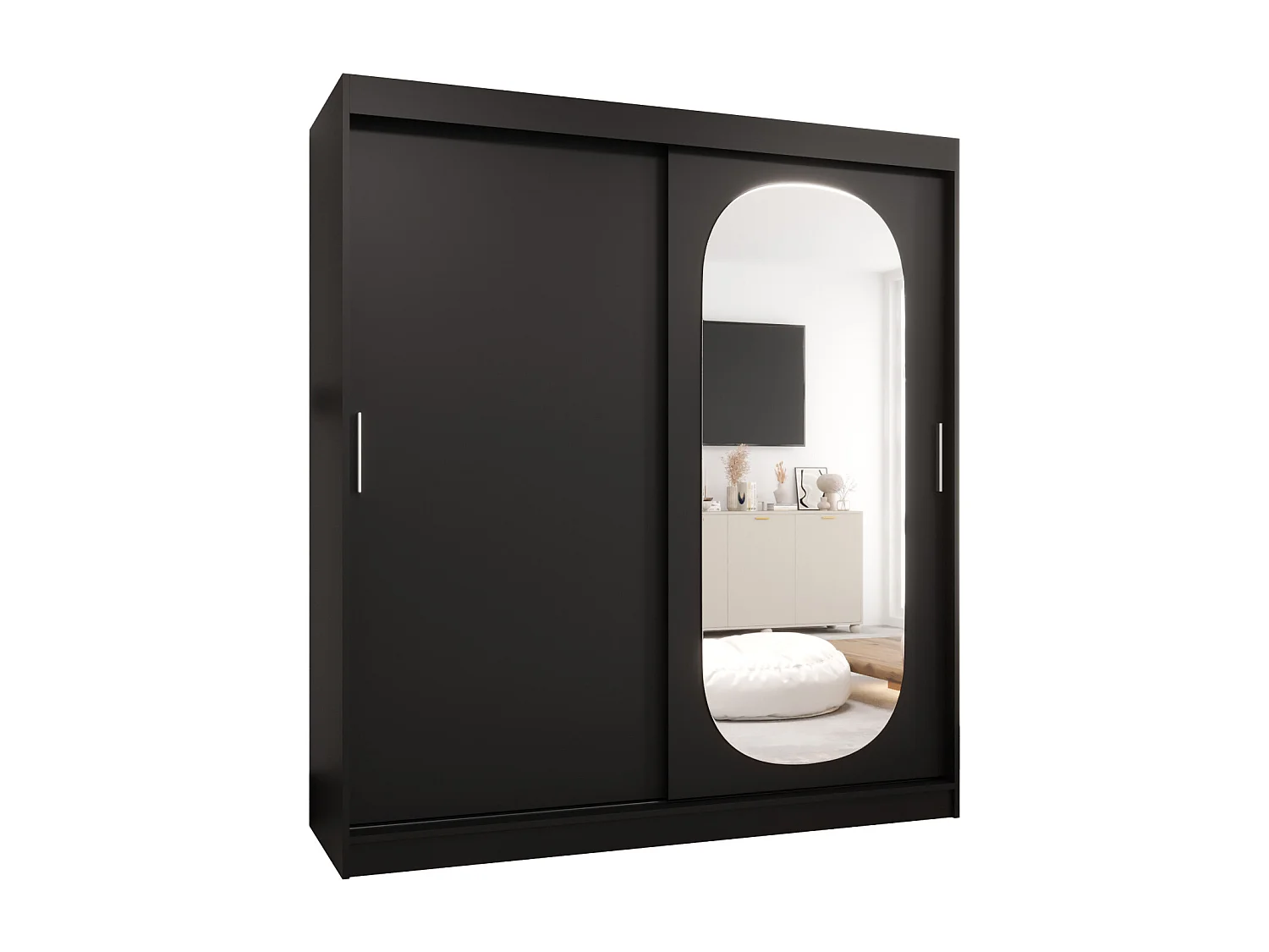 Armoire Royal À Portes Coulissantes 200/180/62 2 portes (Noir)