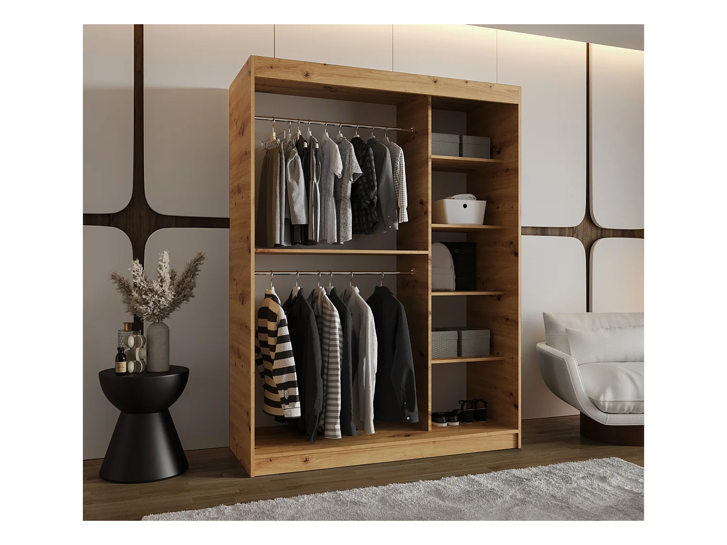 Armoire Royal À Portes Coulissantes 200/150/62 2 portes (Artisan)