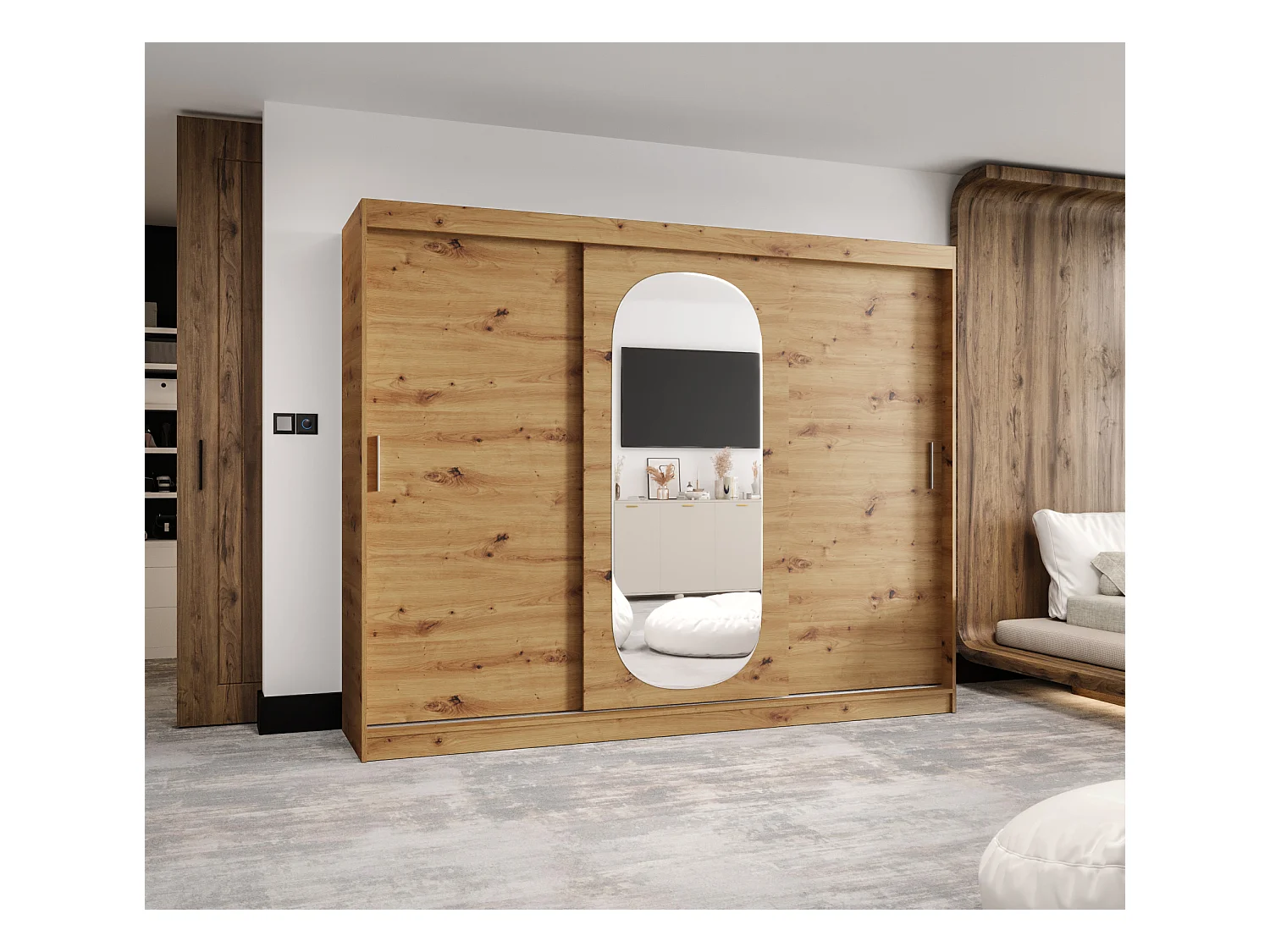 SCHWEBETÜRENSCHRANK ROYAL 200/250/62 3-Türig (Artisan)