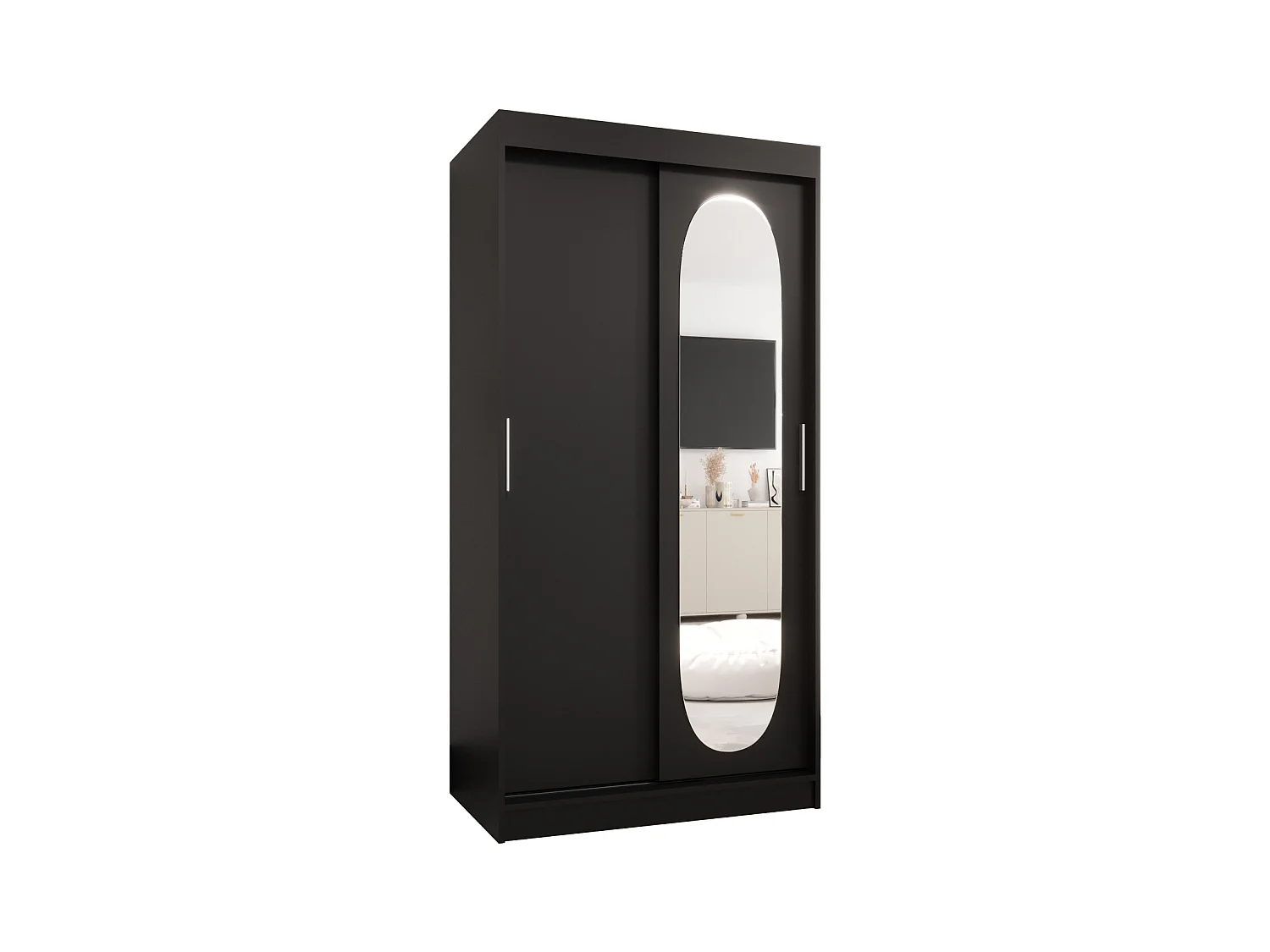 Armoire Royal À Portes Coulissantes 200/100/62 2 portes (Noir)