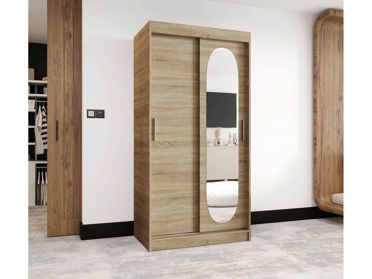 Armadio con porte scorrevoli Royal 200/100/62 2 porta (Sonoma)