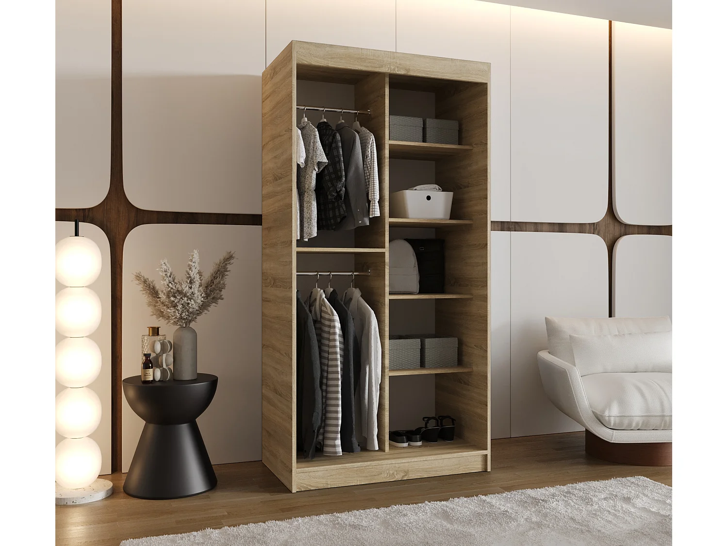 Armadio con porte scorrevoli Royal 200/100/62 2 porta (Sonoma)