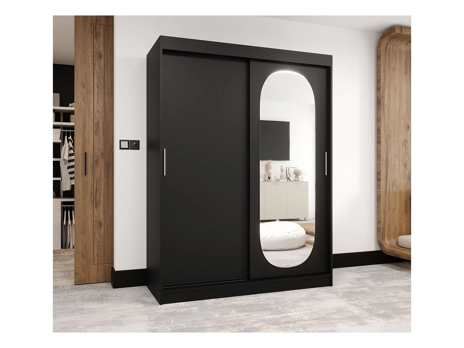 Armoire Royal À Portes Coulissantes 200/150/62 2 portes (Noir)