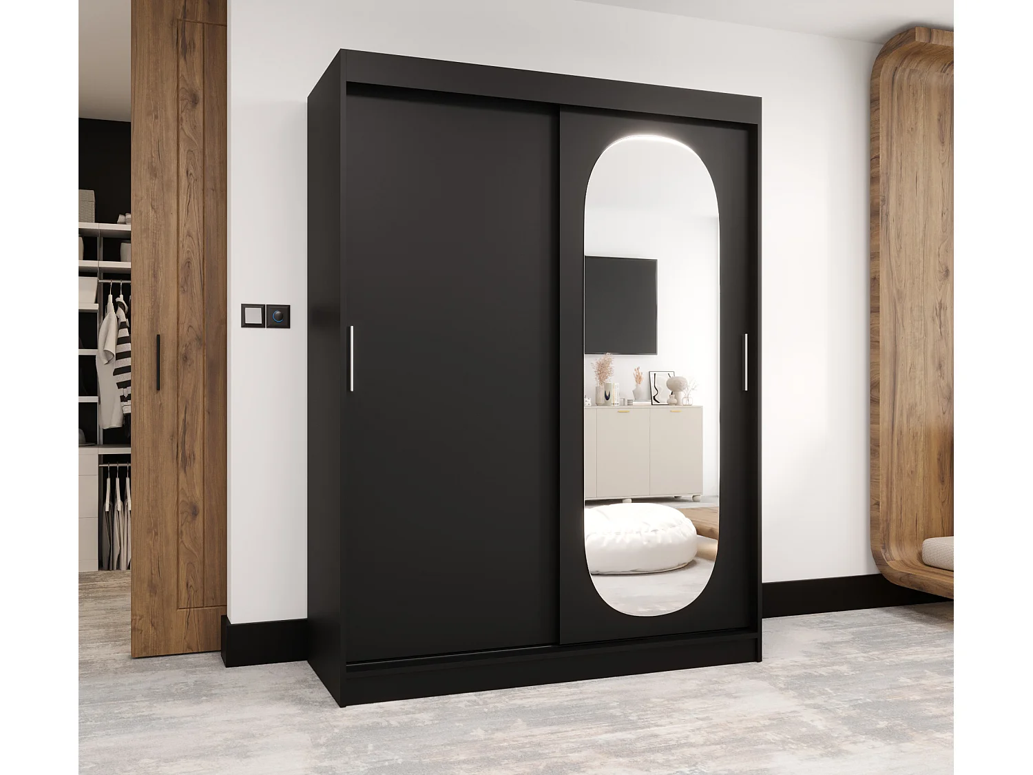 Armoire Royal À Portes Coulissantes 200/150/62 2 portes (Noir)