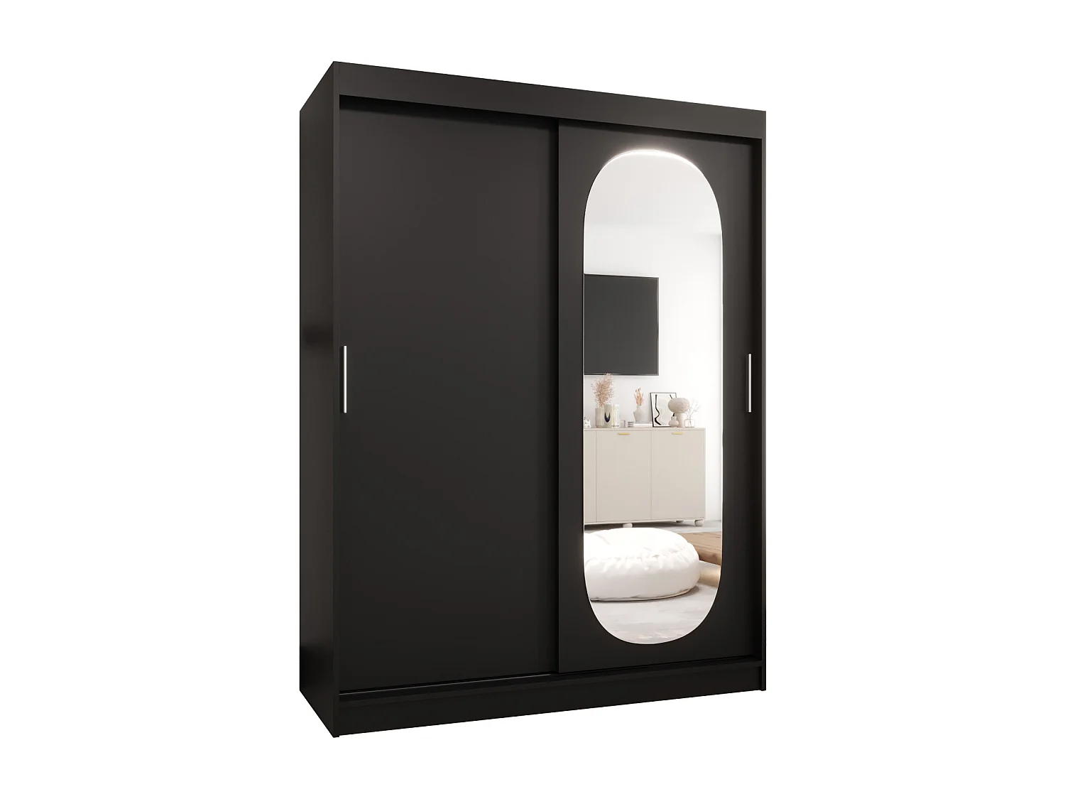 Schuifdeurkast Royal 200/150/62 2 deuren (Zwart)