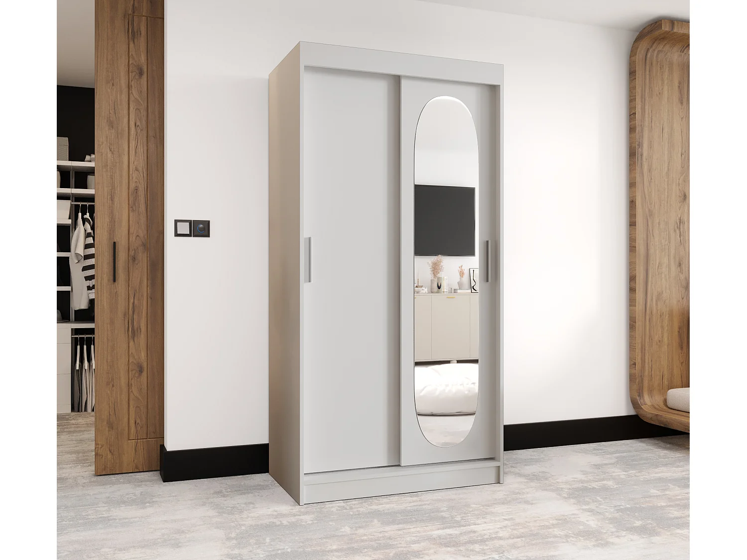 Armadio con porte scorrevoli Royal 200/100/62 2 porta (Bianco)