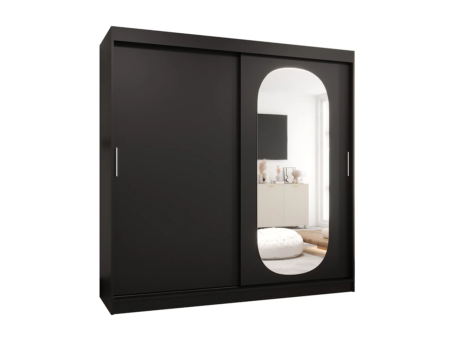 Armoire Royal À Portes Coulissantes 200/200/62 2 portes (Noir)