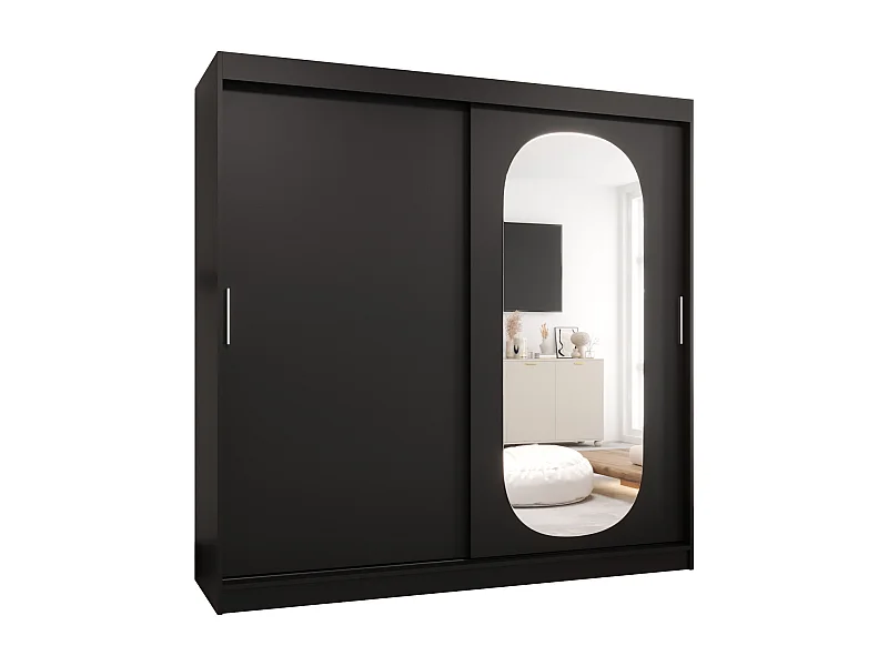 Royal kledingkast met schuifdeuren 200/200/62 2 deuren (zwart)