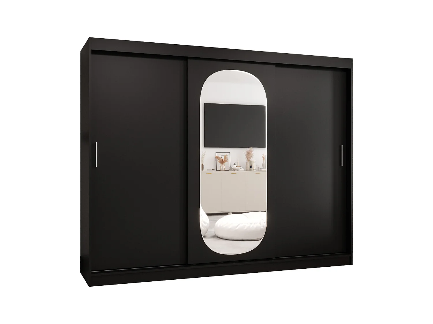 Armoire Royal À Portes Coulissantes 200/250/62 3 portes (Noir)