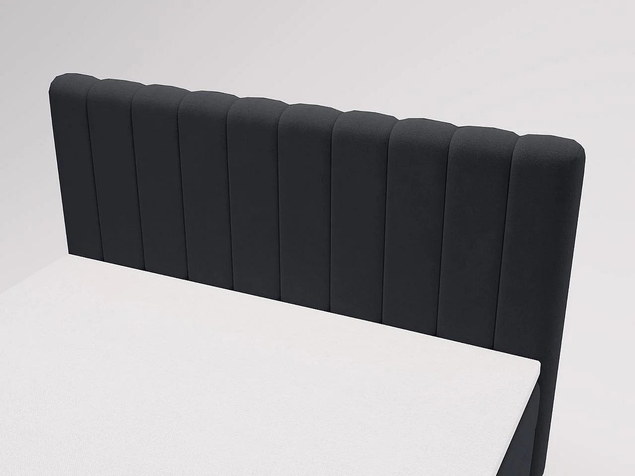 Lit continental Primavera avec rangement - 160 x 200 - double - velours - noir