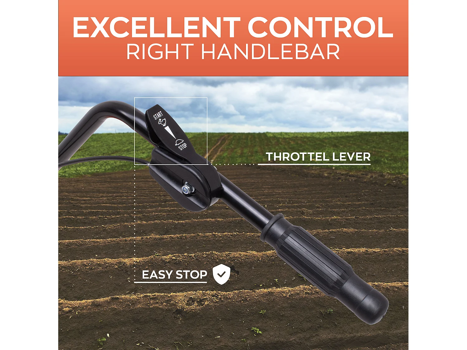 Tukang 140 - Motor para Jardim de Hortas a Gasolina Blast 4 vezes 2.5HP Motor 140cc com 4 Moinhos Ø30 cm