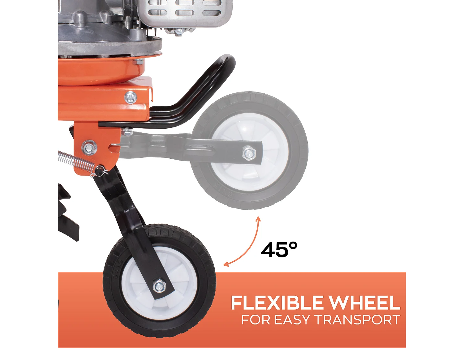 Tukang 140 - Motor para Jardim de Hortas a Gasolina Blast 4 vezes 2.5HP Motor 140cc com 4 Moinhos Ø30 cm