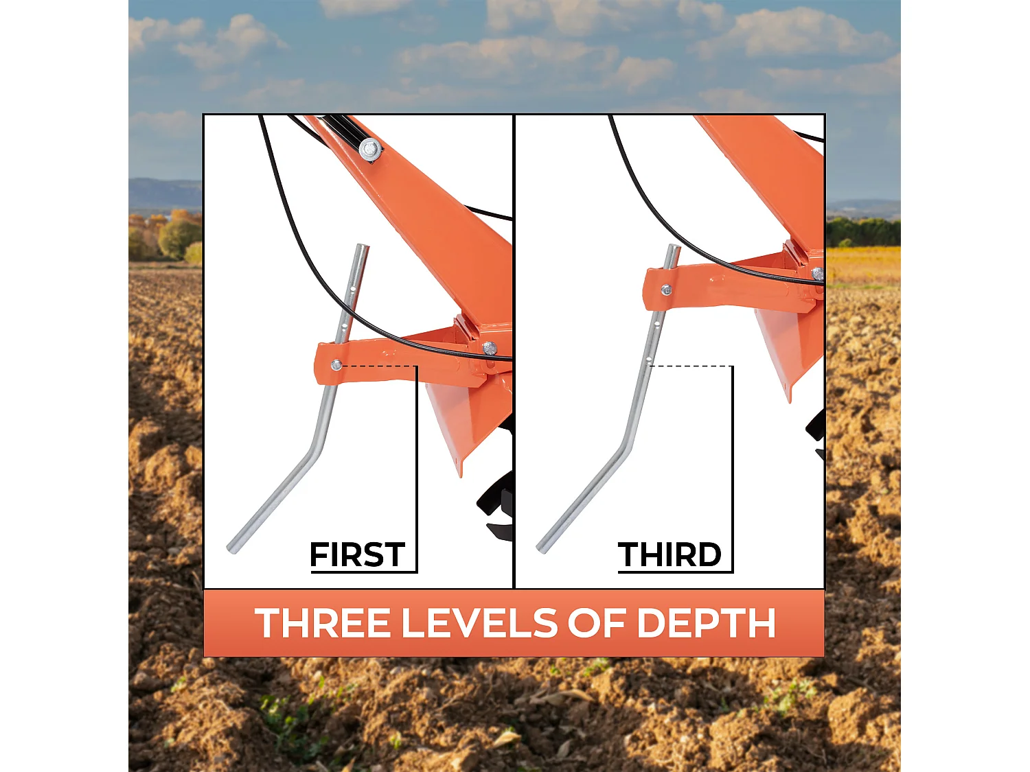 Tukang 140 - Motor para Jardim de Hortas a Gasolina Blast 4 vezes 2.5HP Motor 140cc com 4 Moinhos Ø30 cm