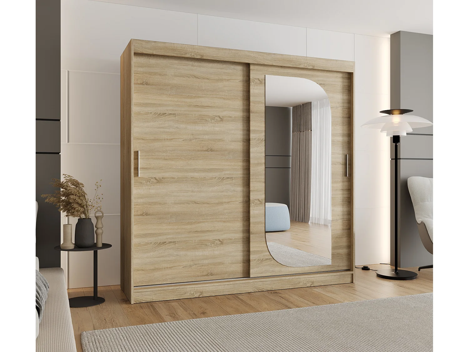 Armoire Lucy À Portes Coulissantes 200/200/62 2 portes (Sonoma)