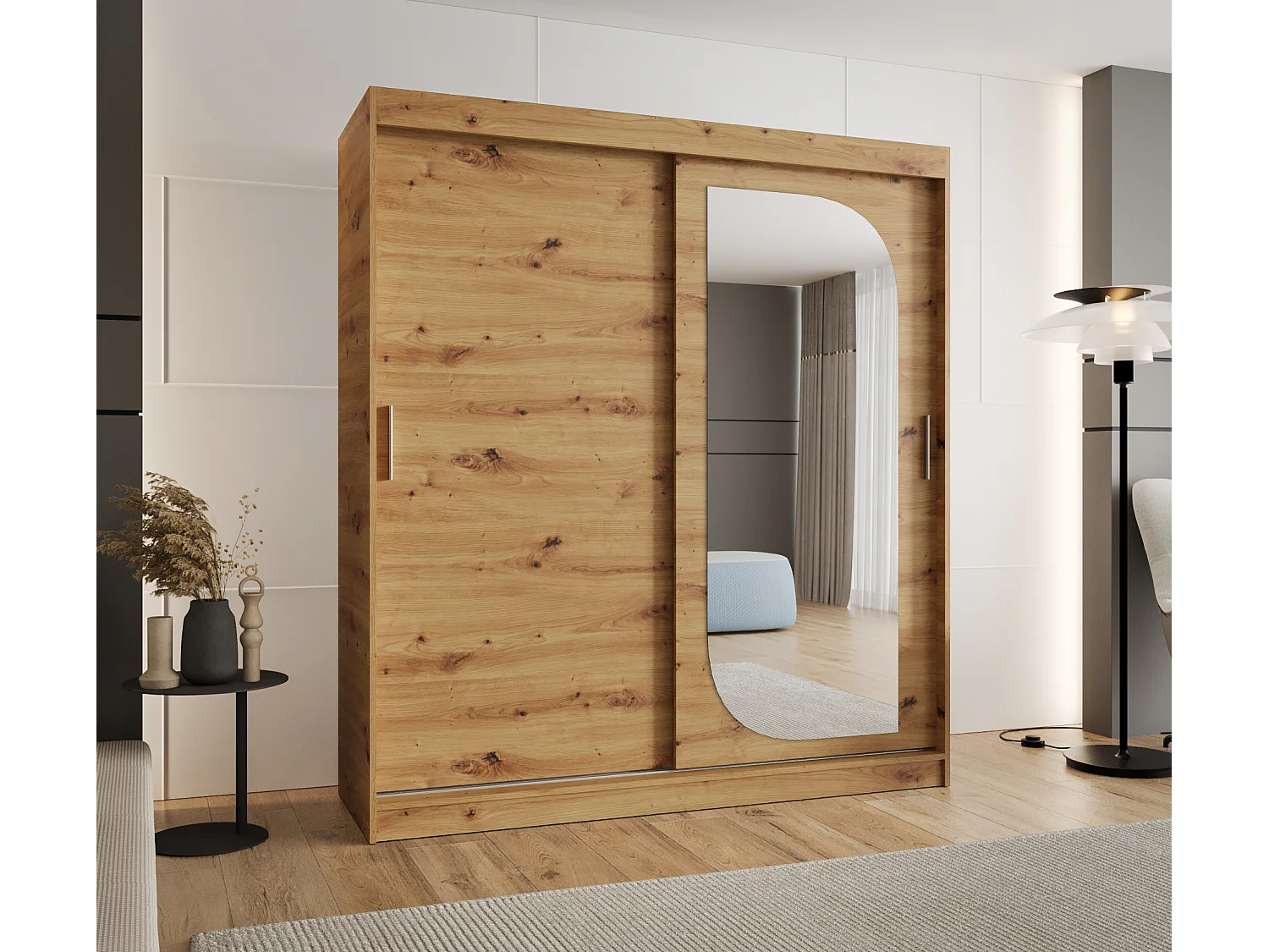 Armoire Lucy À Portes Coulissantes 200/180/62 2 portes (Artisan)